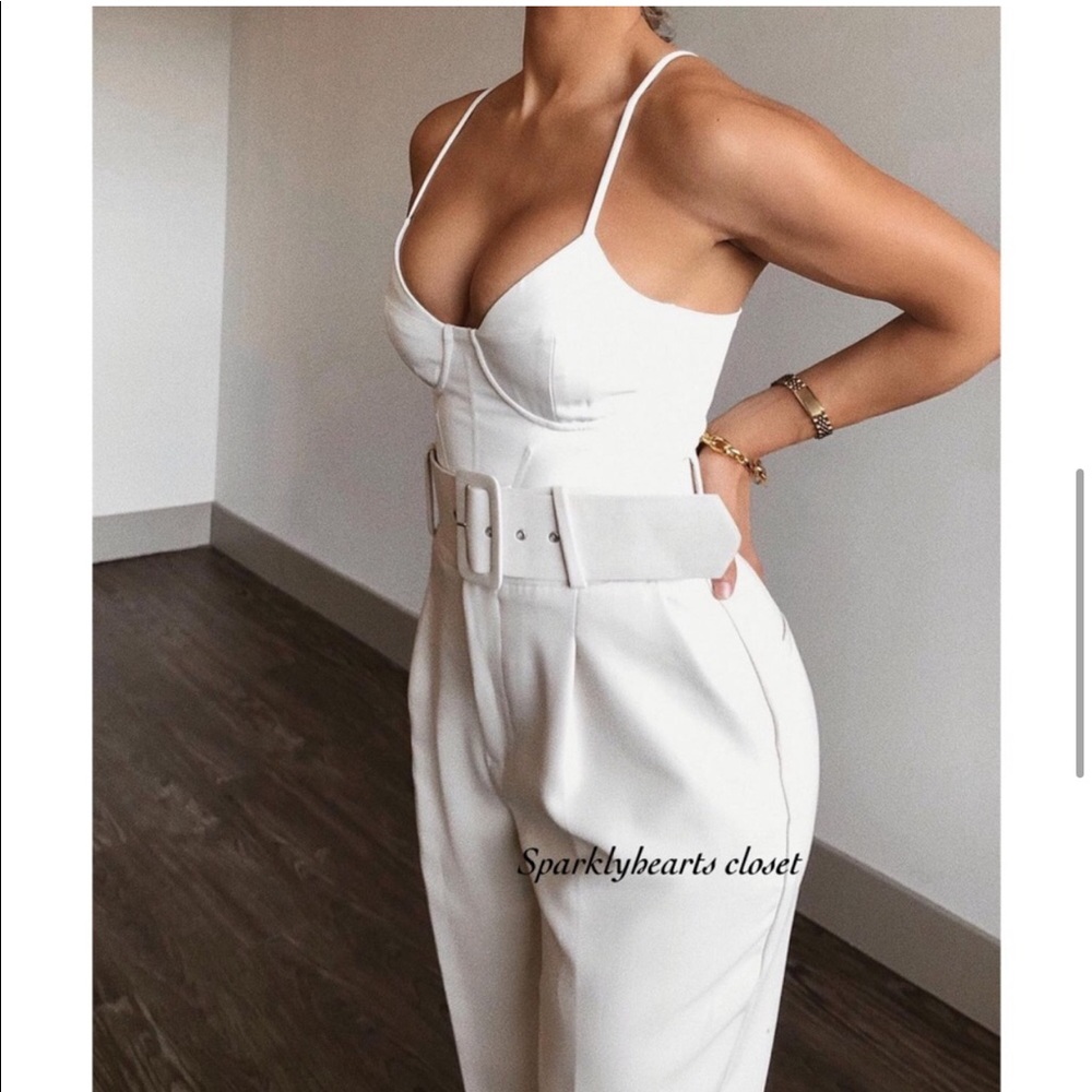 New Zara Belted Ecru Pants - Picture 5 of 11